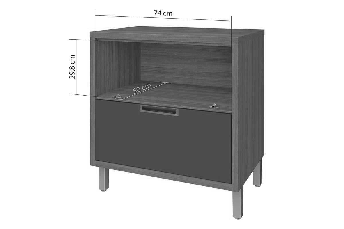 Bancada Ilha Cozinha Nesher Imperatriz c/2 Portas 5Gavs 200cm