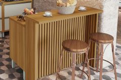 Bancada Ilha Cozinha Princesa c/ 1 Porta e 2 Gavetas 120cm - Nesher