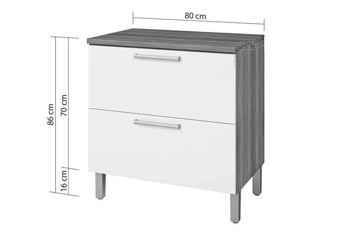 Bancada Ilha Cozinha Nesher Burguesa c/3 Portas 4Gavs