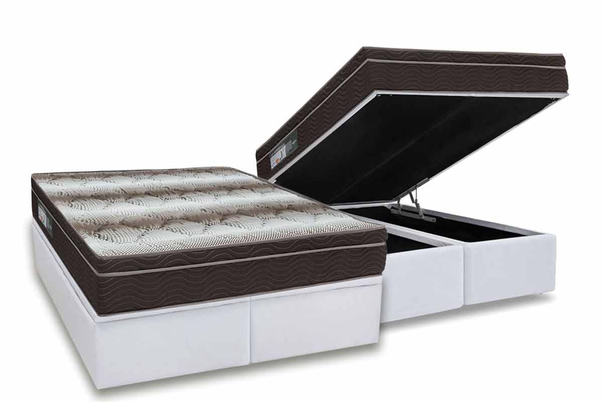 Cama Box Baú CRC +Colchão Ortopédico Light Ortobom
