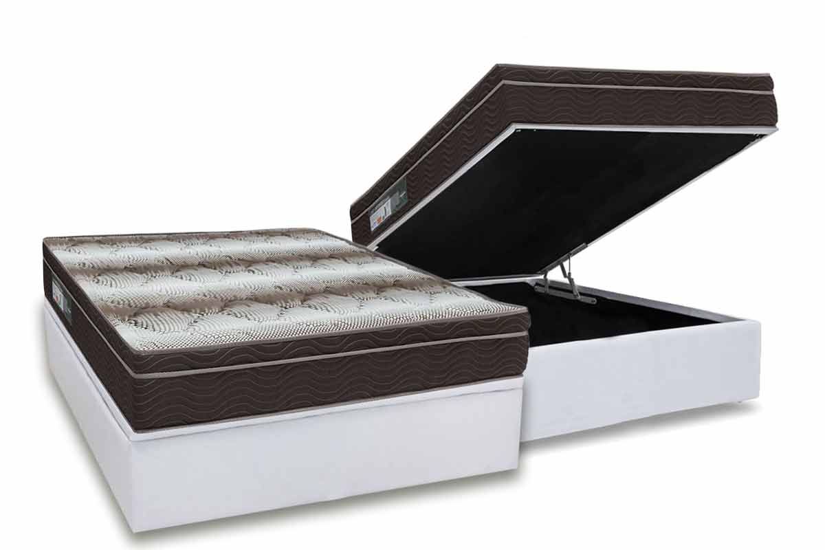 Cama Box Baú CRC +Colchão Ortopédico Light Ortobom
