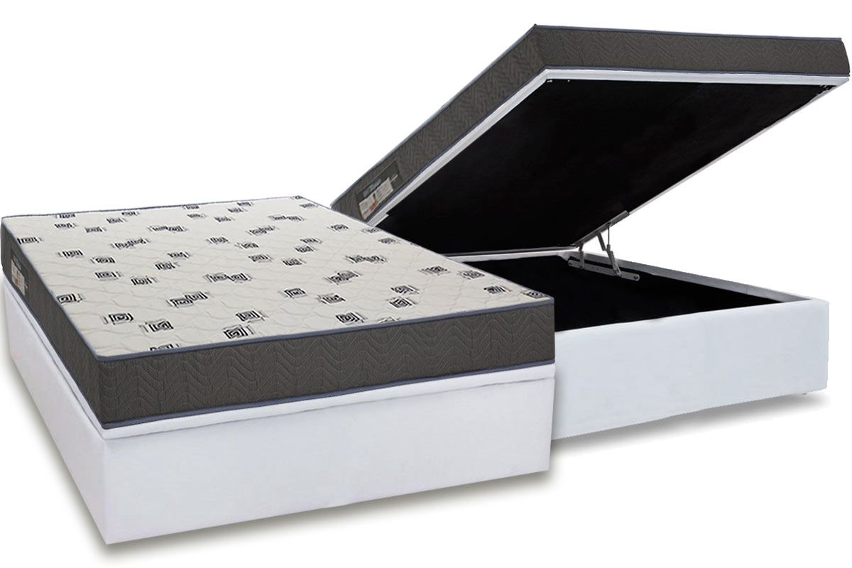 Cama Box Baú CRC +Colchão Espuma D33 Light Ortobom