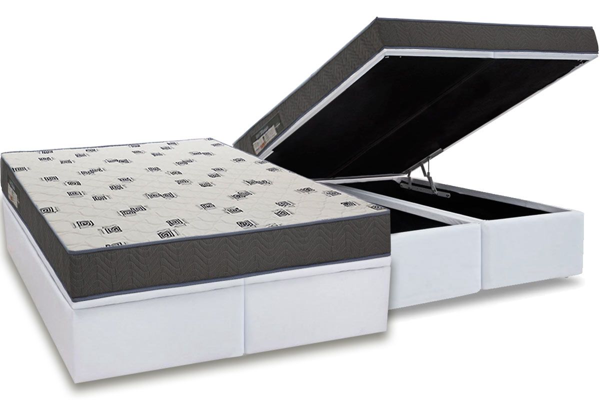 Cama Box Baú CRC +Colchão Espuma D33 Light Ortobom