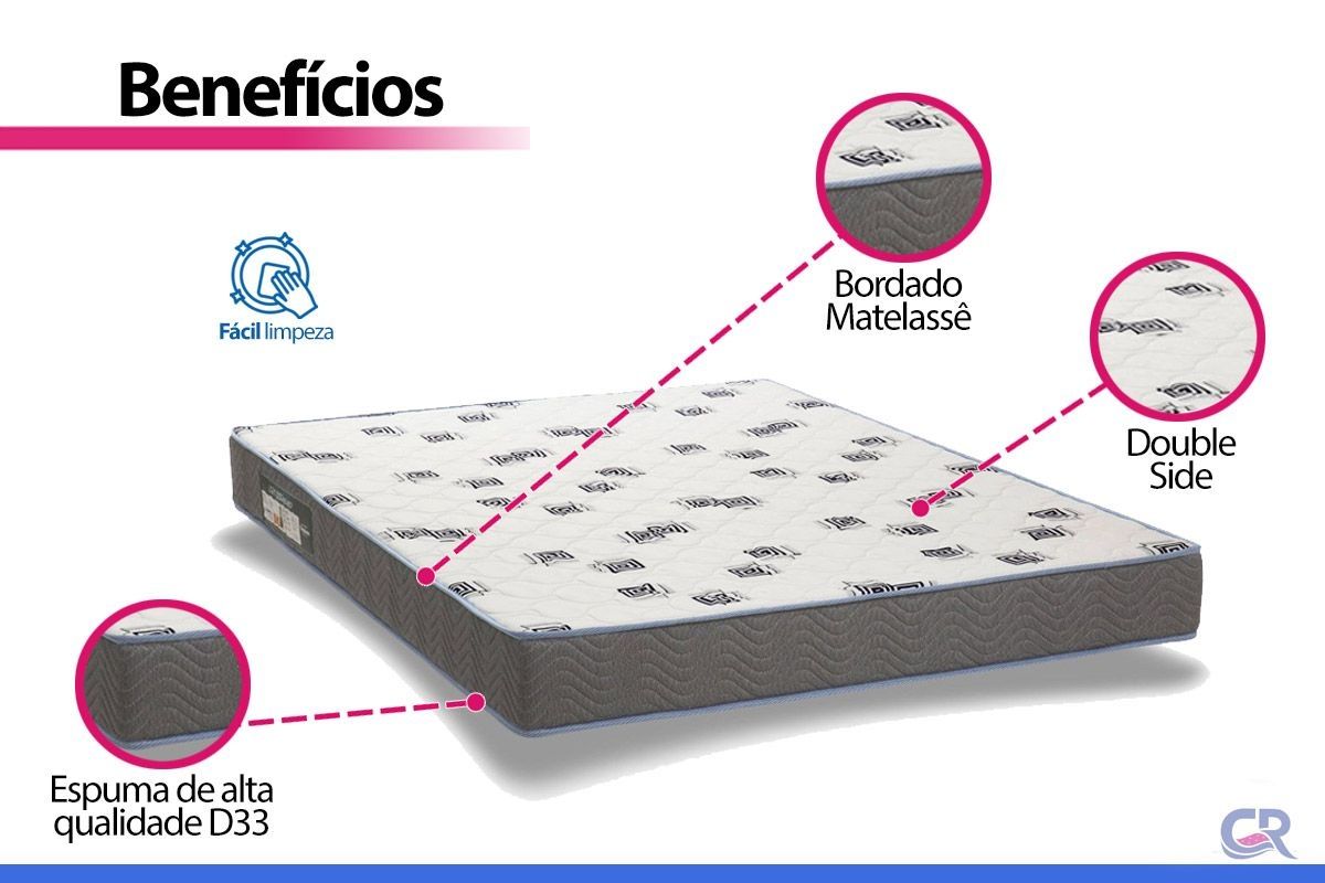 Cama Box Baú CRC +Colchão Espuma D33 Light Ortobom