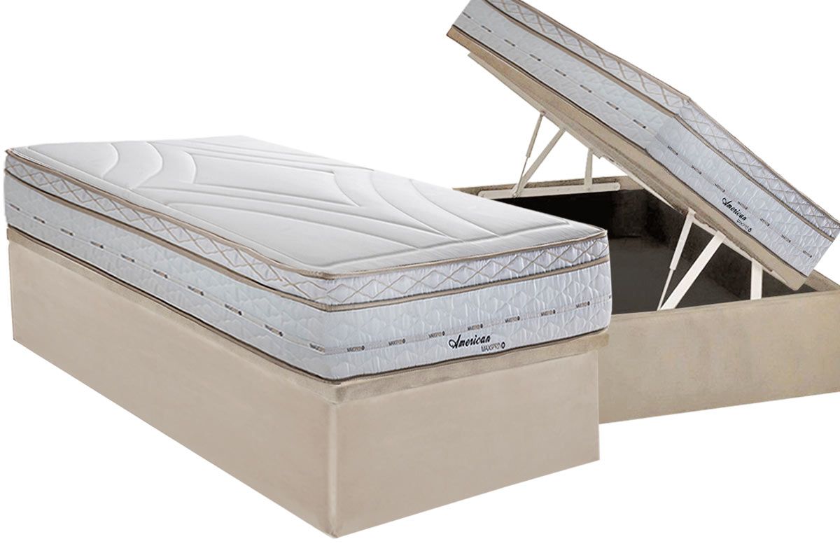 Cama Box Baú CRC +Colchão Molas American Herval