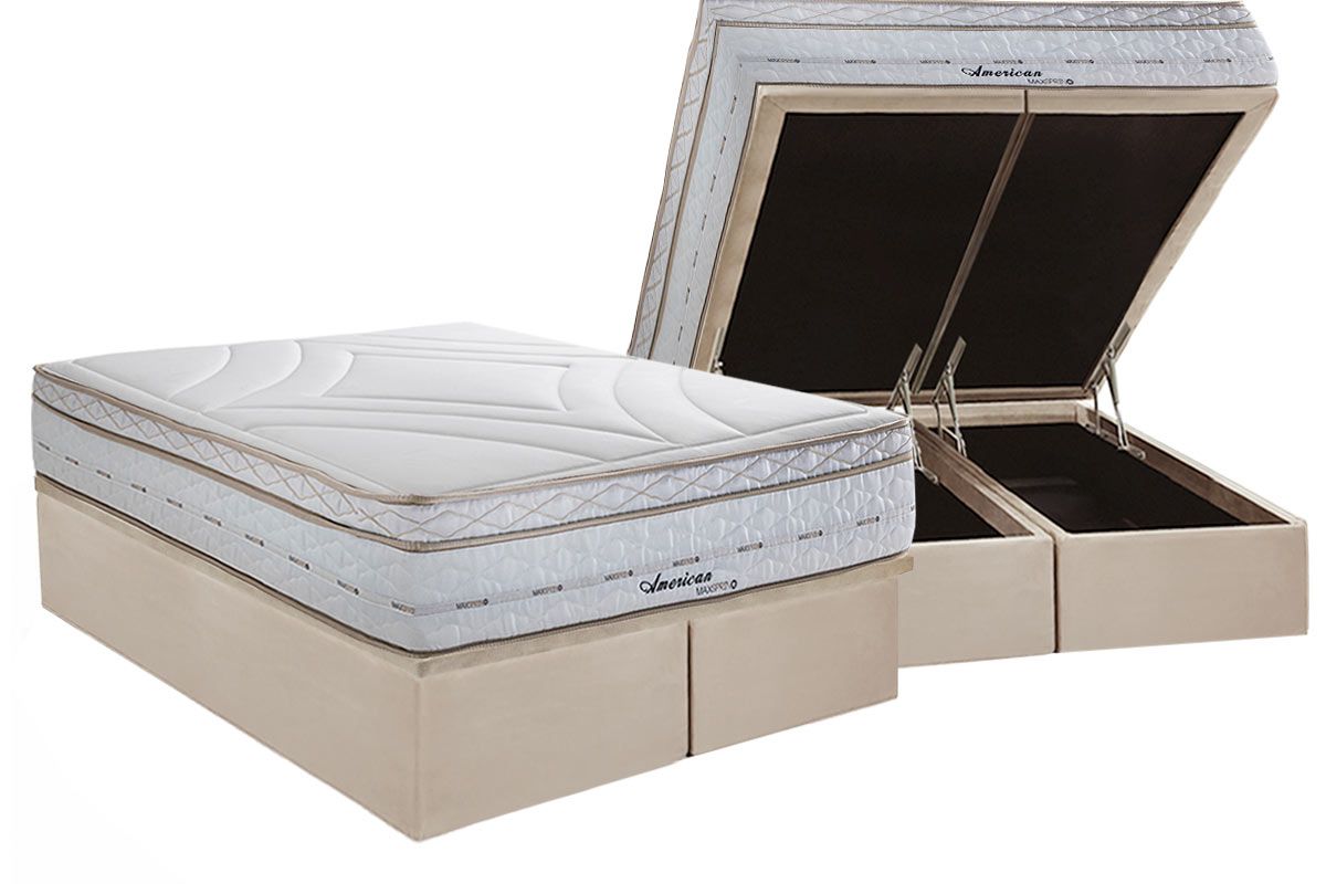 Cama Box Baú CRC +Colchão Molas American Herval