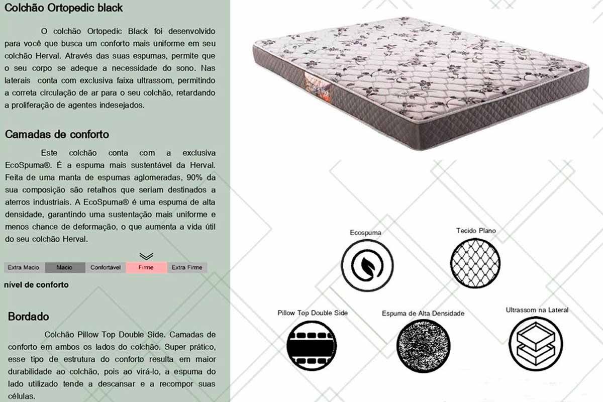 Cama Box CRC +Colchão Ortopédico Ortopedic Herval