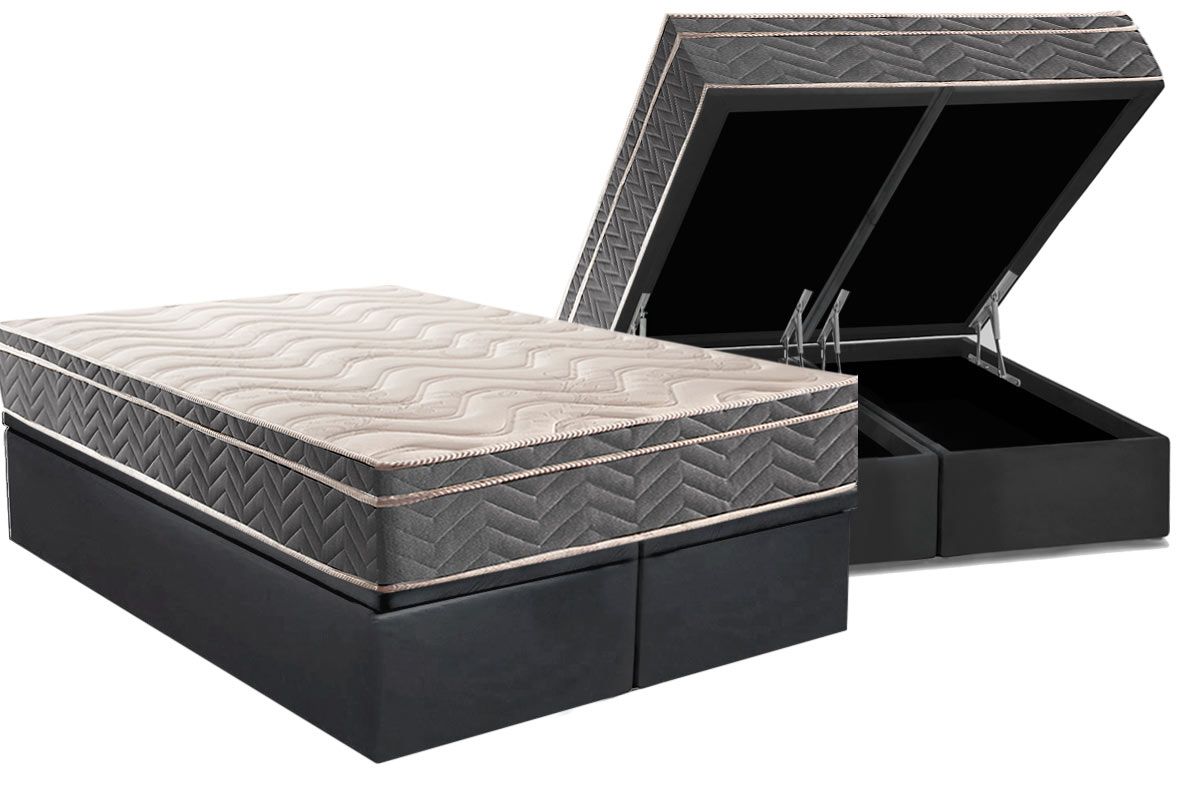 Cama Box Baú CRC +Colchão Ortopédico Mega Paropas