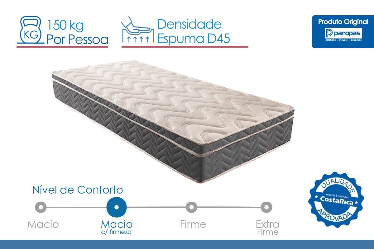 Cama Box Baú CRC +Colchão Ortopédico Mega Paropas