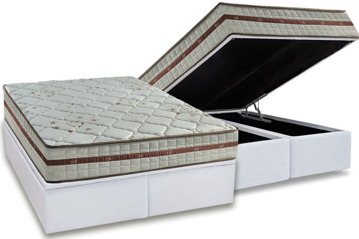 Cama Box Baú CRC +Colchão Molas Classic Anjos