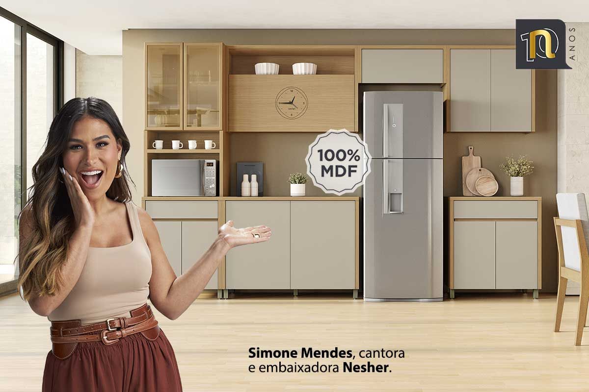 Paneleiro Cozinha Nesher Condessa c/4 Portas 1Gav 70cm