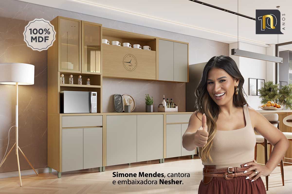 Balcão Cozinha Nesher Condessa c/2 Portas 120cm