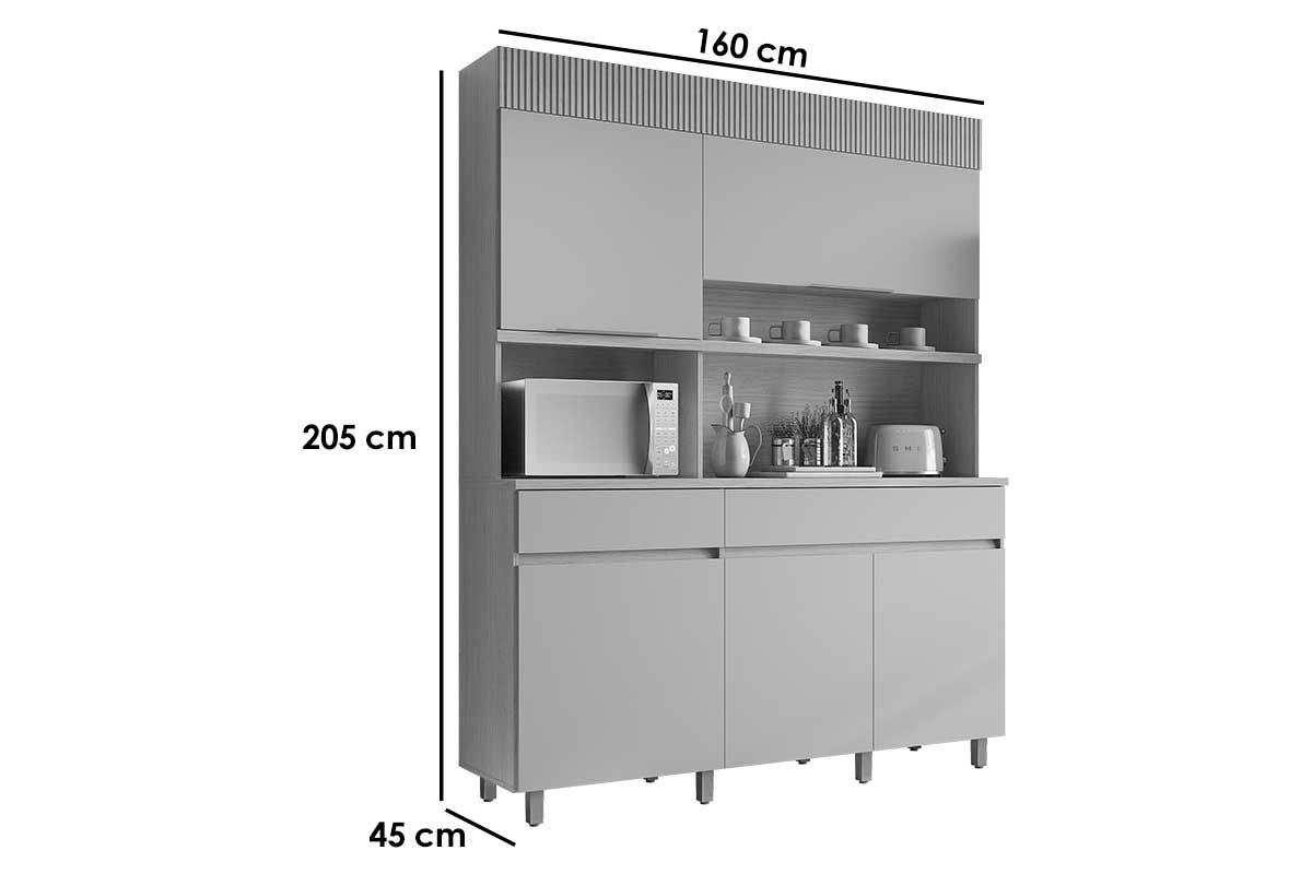 Cozinha Compacta Nesher Realeza c/5 Portas 2Gavs 160cm Cozinha Compacta Nesher Realeza c/5 Portas 2Gavs 160cm