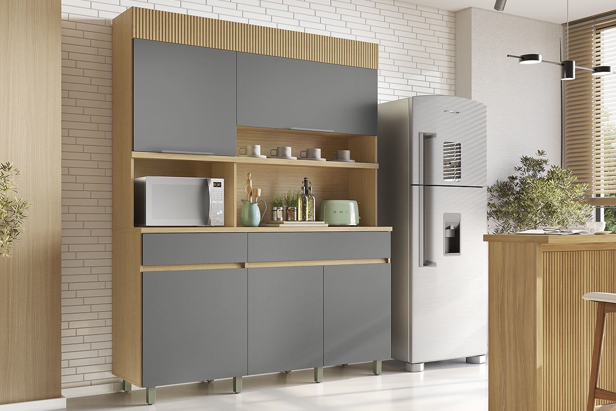 Cozinha Compacta Nesher Realeza c/5 Portas 2Gavs 160cm