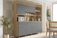 Cozinha Compacta Nesher Realeza c/6 Portas e 3 Gavetas 220cm