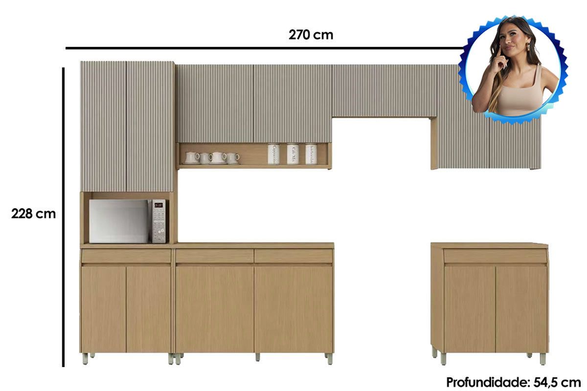 Cozinha Completa Nesher 6 Peças Simone Mendes C6P90
