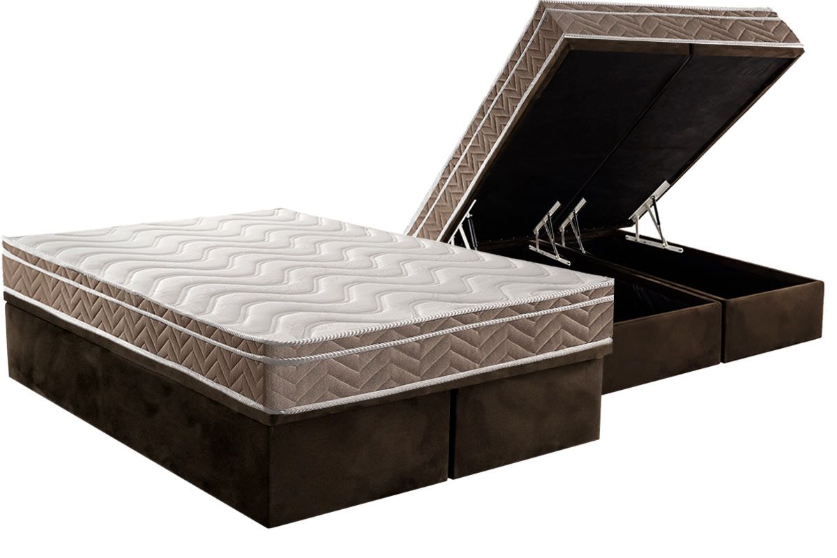 Cama Box Baú CRC +Colchão Ortopédico Ultra Paropas