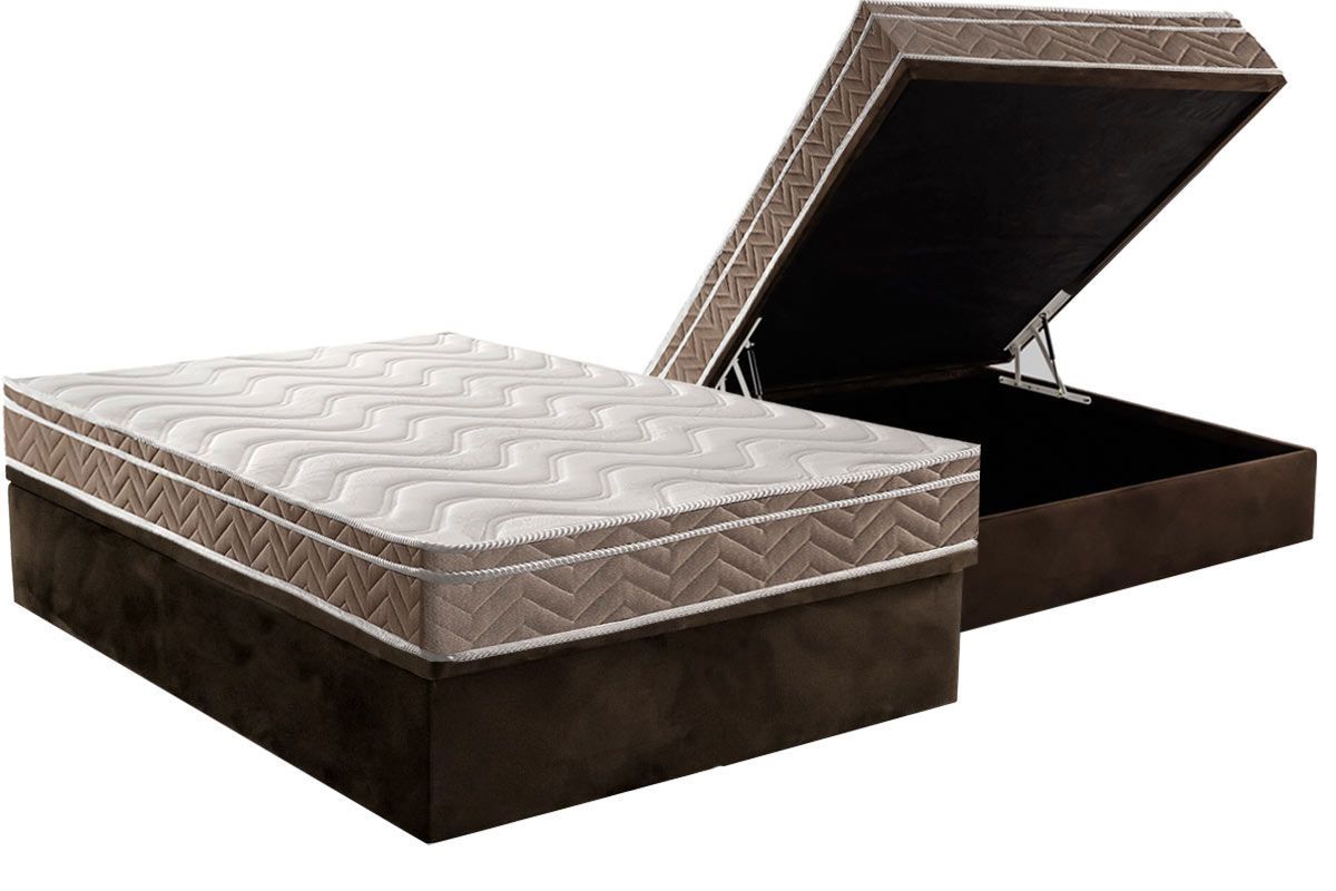 Cama Box Baú CRC +Colchão Ortopédico Ultra Paropas