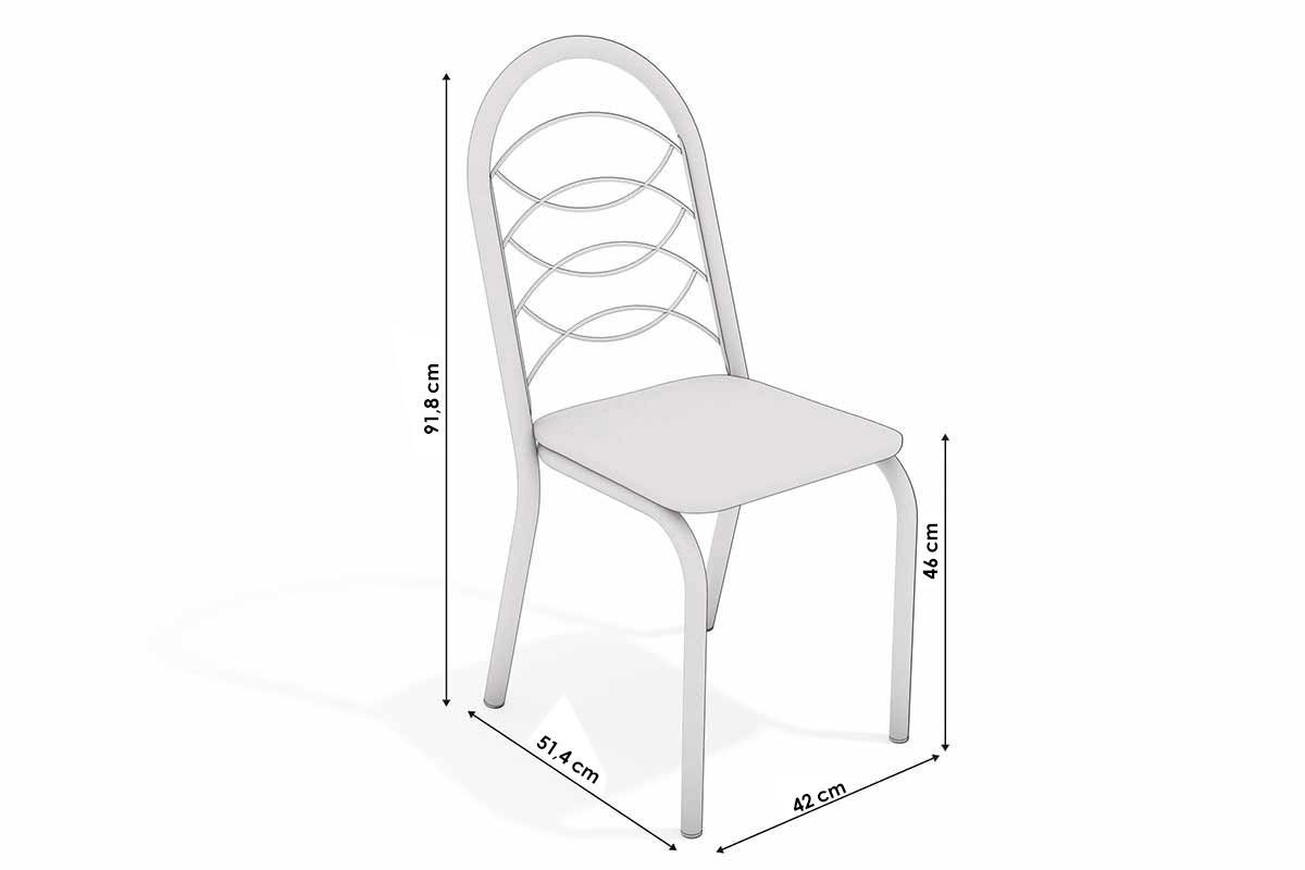 Sala Jantar Mesa Duina c/ Tampo de Madeira 136cm e 4 Cadeiras Holanda - Kappesberg