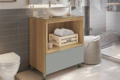 Gabinete Banheiro Marquesa c/1Gav e Nicho 80cm Nesher