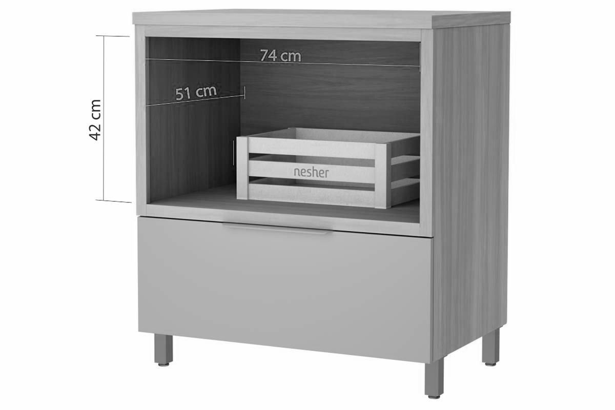 Gabinete Banheiro Marquesa c/1Gav e Nicho 80cm Nesher Gabinete Banheiro Marquesa c/1Gav e Nicho 80cm Nesher