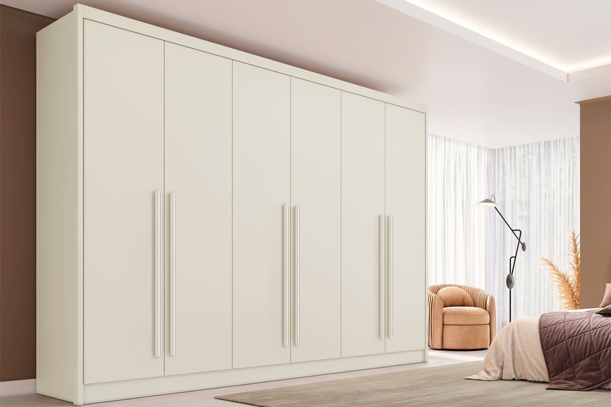 Guarda Roupa Casal 6 Portas e 6 Gavetas Valencia EuropaOff White