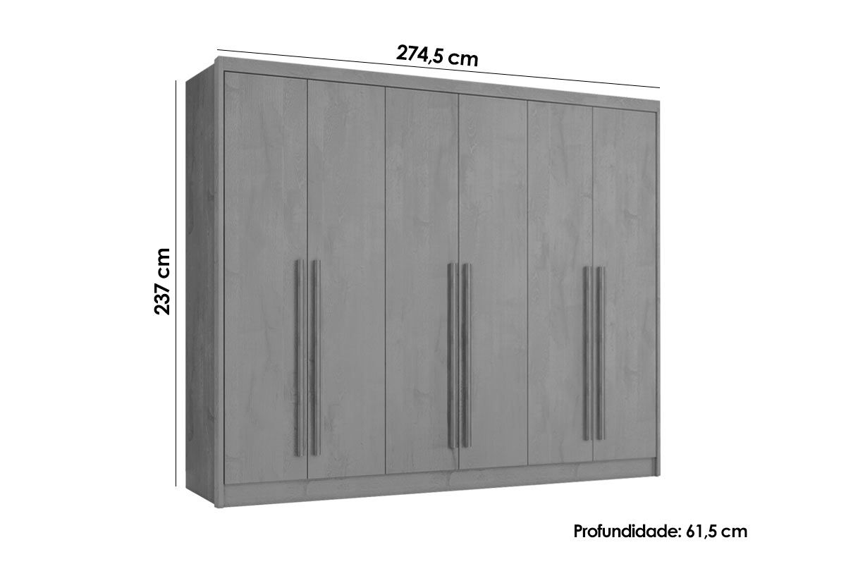 Guarda Roupa Casal 6 Portas e 6 Gavetas Valencia Europa Guarda Roupa Casal 6 Portas e 6 Gavetas Valencia Europa