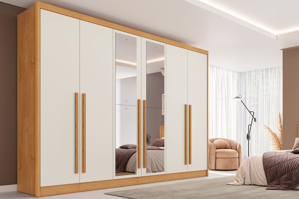 Guarda Roupa Casal 6 Portas c/Esp Valencia EuropaPeroba/Off White