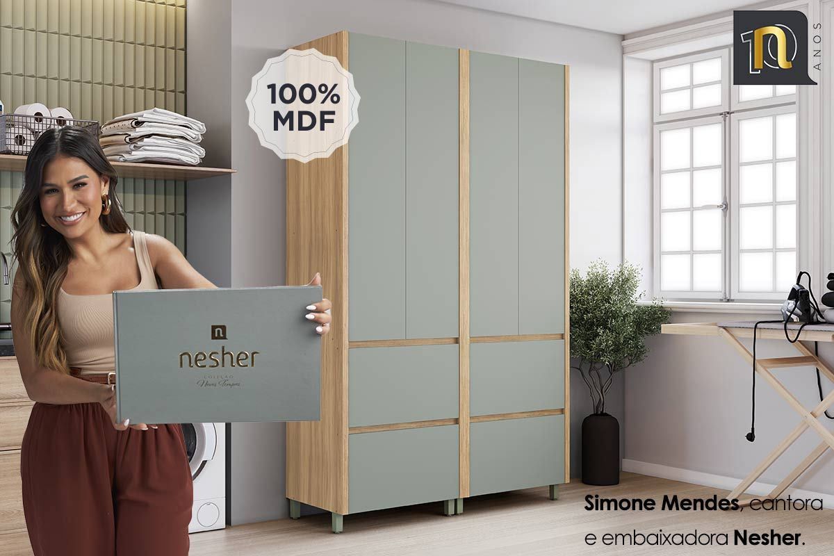 Armário Multiuso Lavanderia Marquesa c/ 4 Portas 4Gavs Nesher