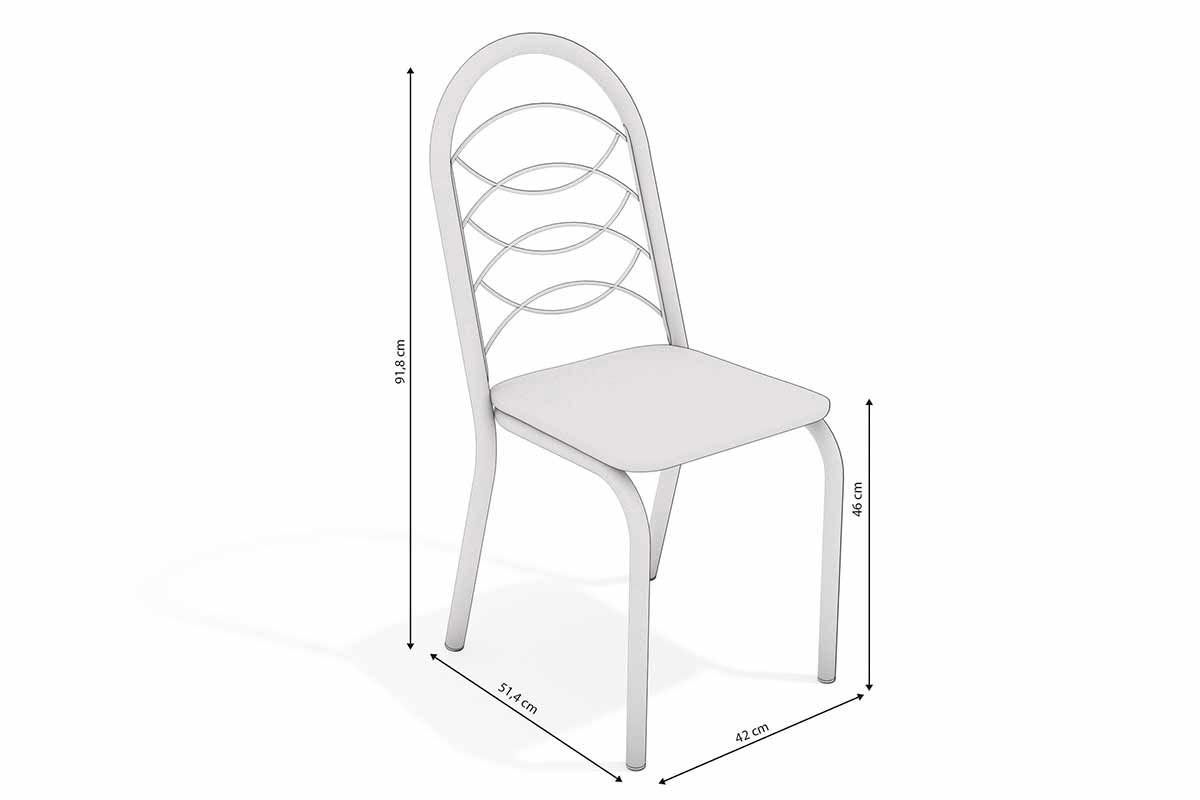 Sala Jantar Mesa Volga c/ Tampo de Vidro 90cm e 4 Cadeiras Holanda - Kappesberg