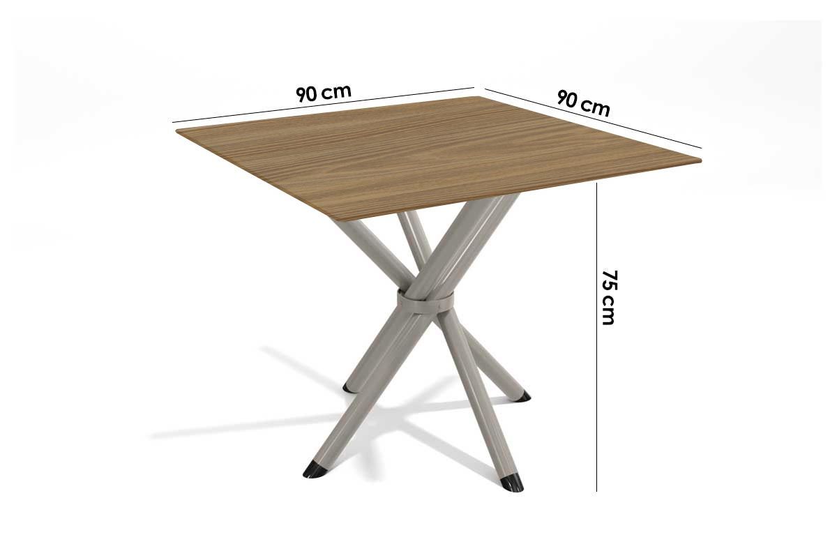 Sala Jantar Mesa Volga c/ Tampo de Madeira 90cm e 4 Cadeiras Portugal - Kappesberg