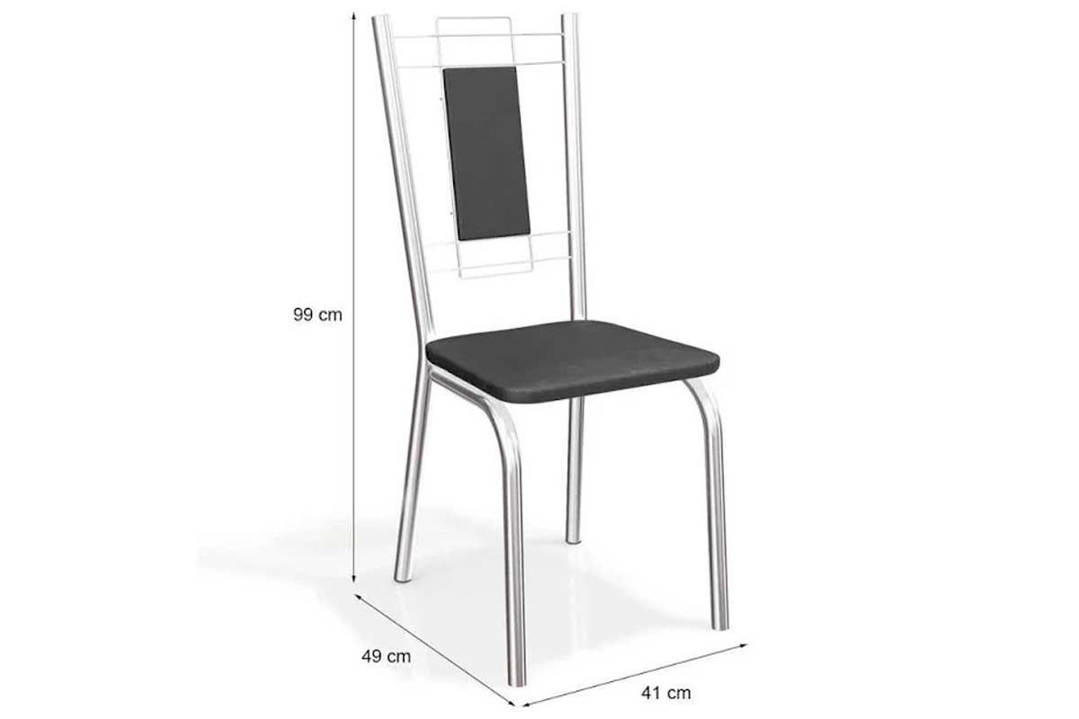 Sala Jantar Mesa Volga c/ Tampo de Vidro 95cm e 4 Cadeiras Florença - Kappesberg