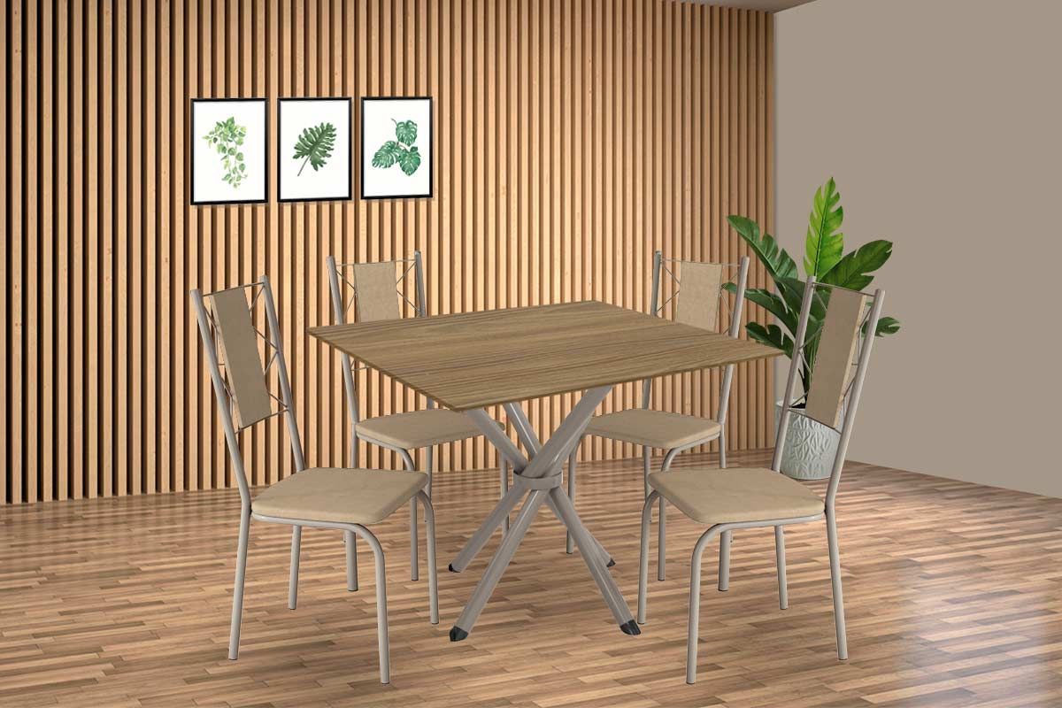 Cadeira Sala de Jantar Holanda 2C009NK Aço Kit 2 Uni - Kappesberg