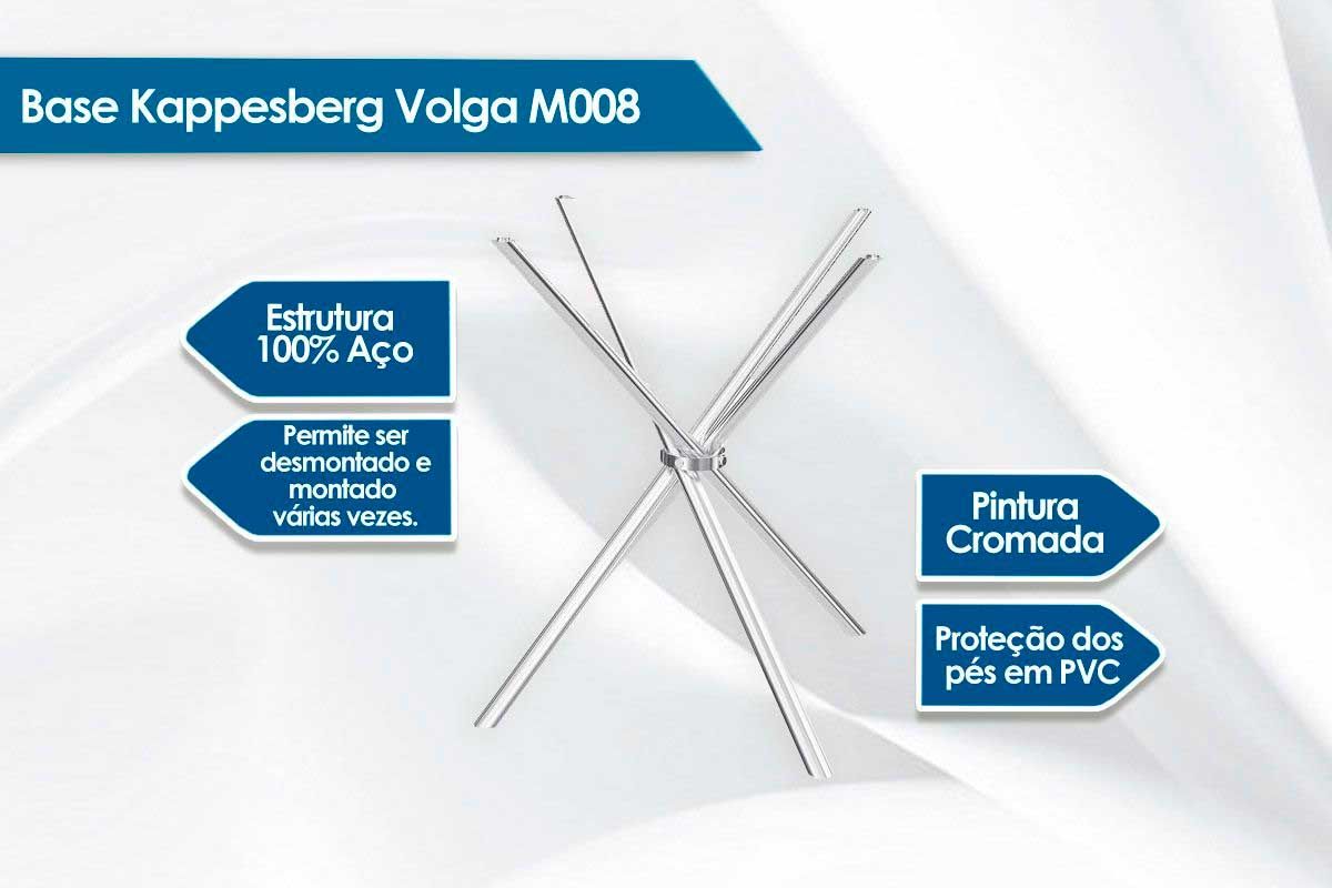 Sala Jantar Mesa Volga c/ Tampo de Madeira 90cm e 4 Cadeiras Noruega - Kappesberg