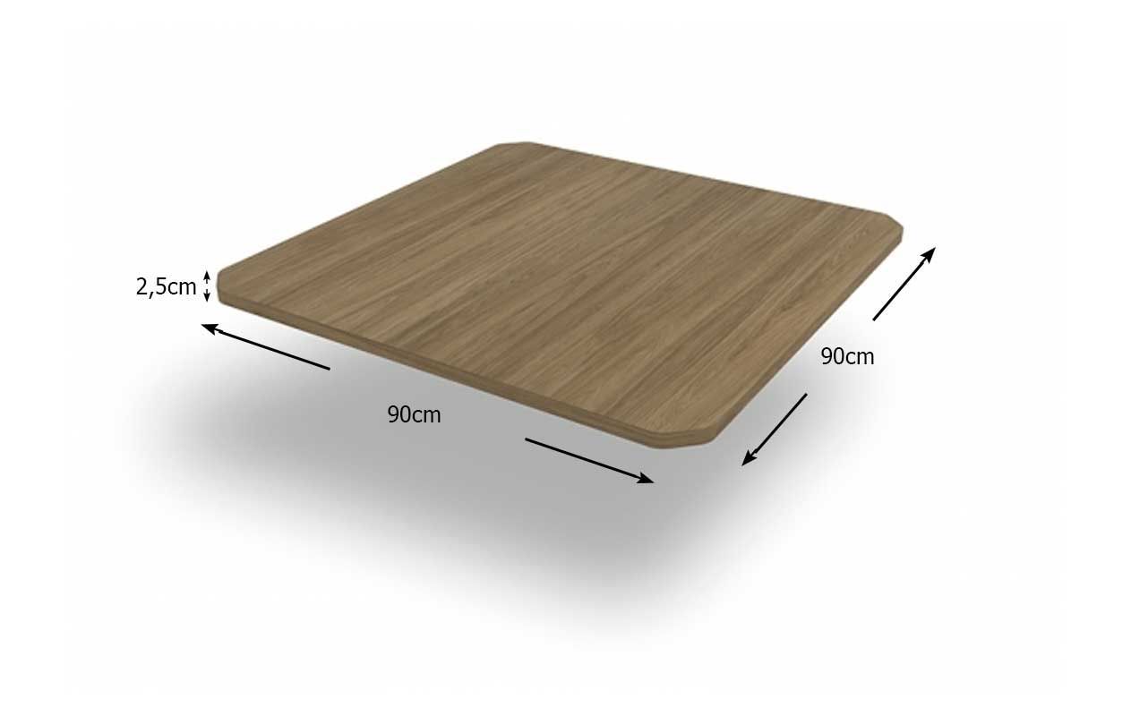Sala Jantar Mesa Volga c/ Tampo de Madeira 90cm e 4 Cadeiras Zaria - Kappesberg