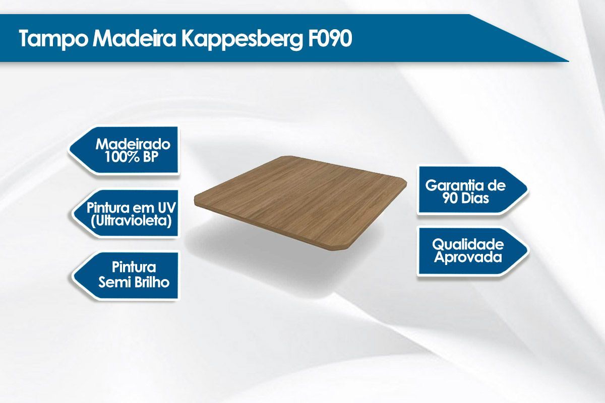 Sala Jantar Mesa Volga c/ Tampo de Madeira 90cm e 4 Cadeiras Zaria - Kappesberg