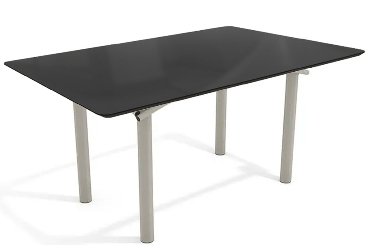 Mesa Jantar Elba Tampo Madeirado c/ Vidro 160cm Kappesberg