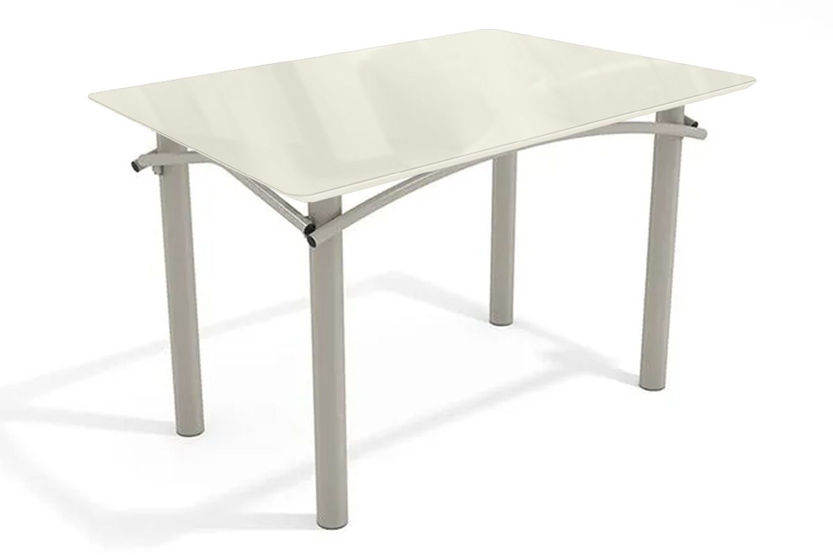Mesa Jantar Elba Tampo Madeirado c/ Vidro 120cm Kappesberg