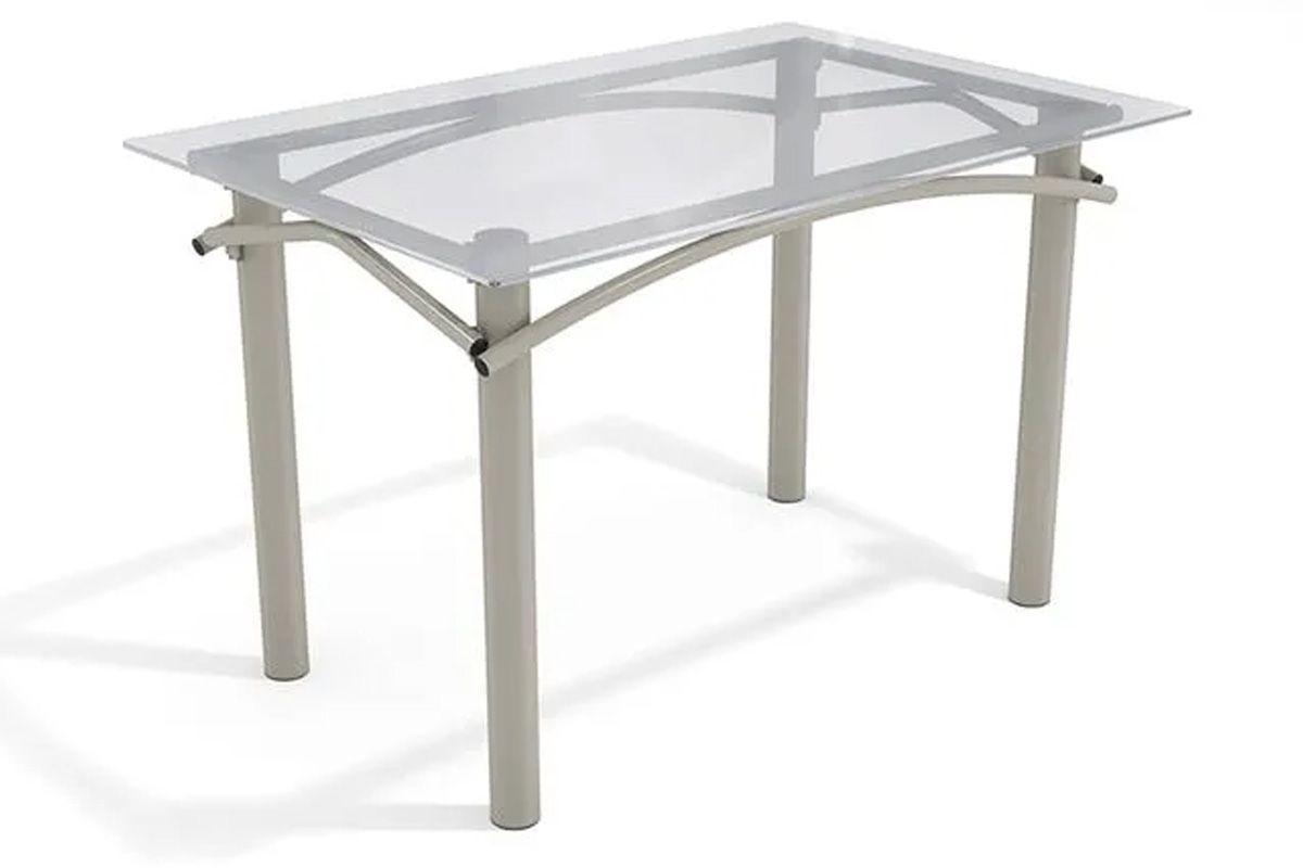 Mesa Jantar Elba c/ Tampo de Vidro 120cm Kappesberg