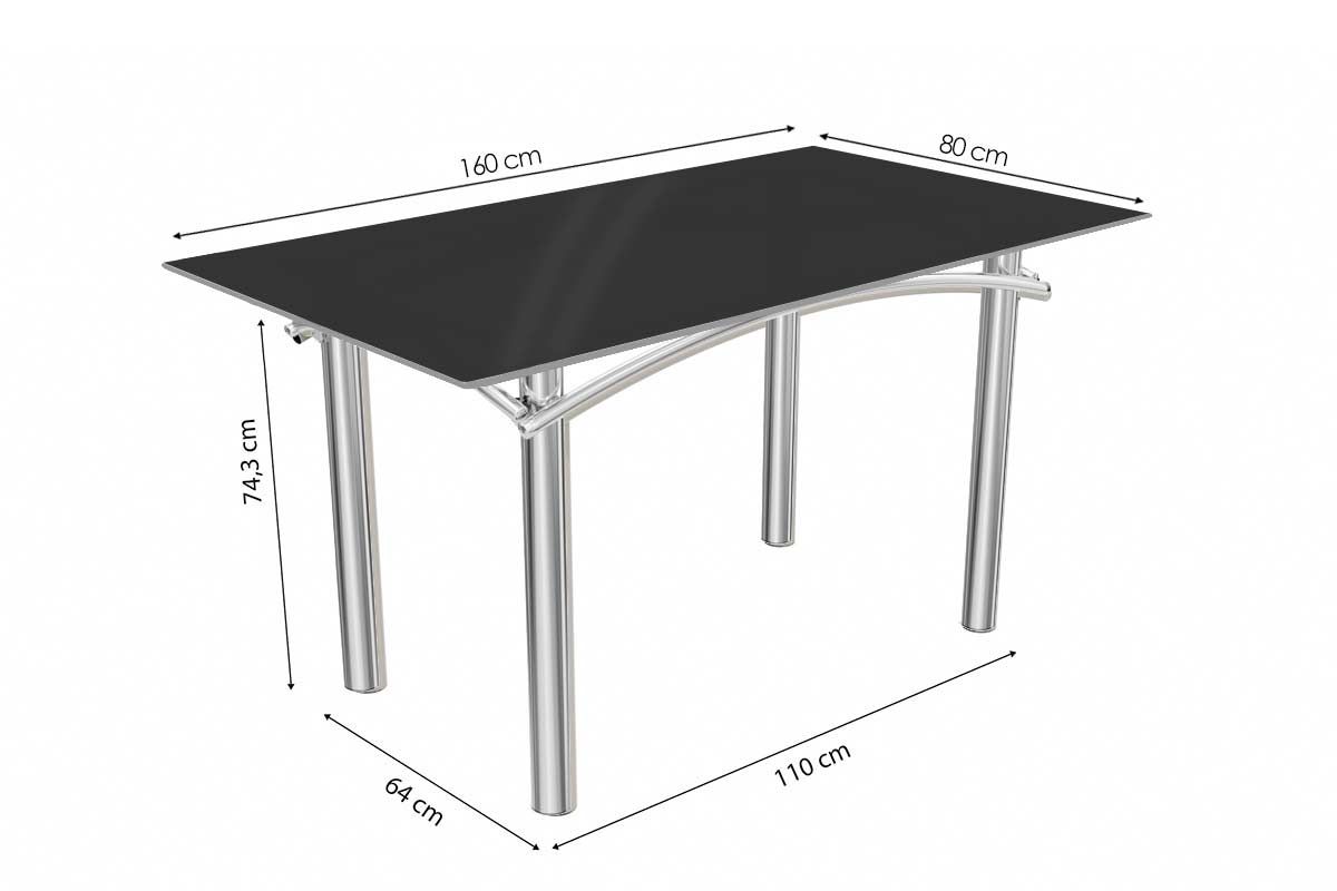 Sala Jantar Mesa Elba Tampo Madeirado c/ Vidro 160cm e 6 Cadeiras Florença - Kappesberg