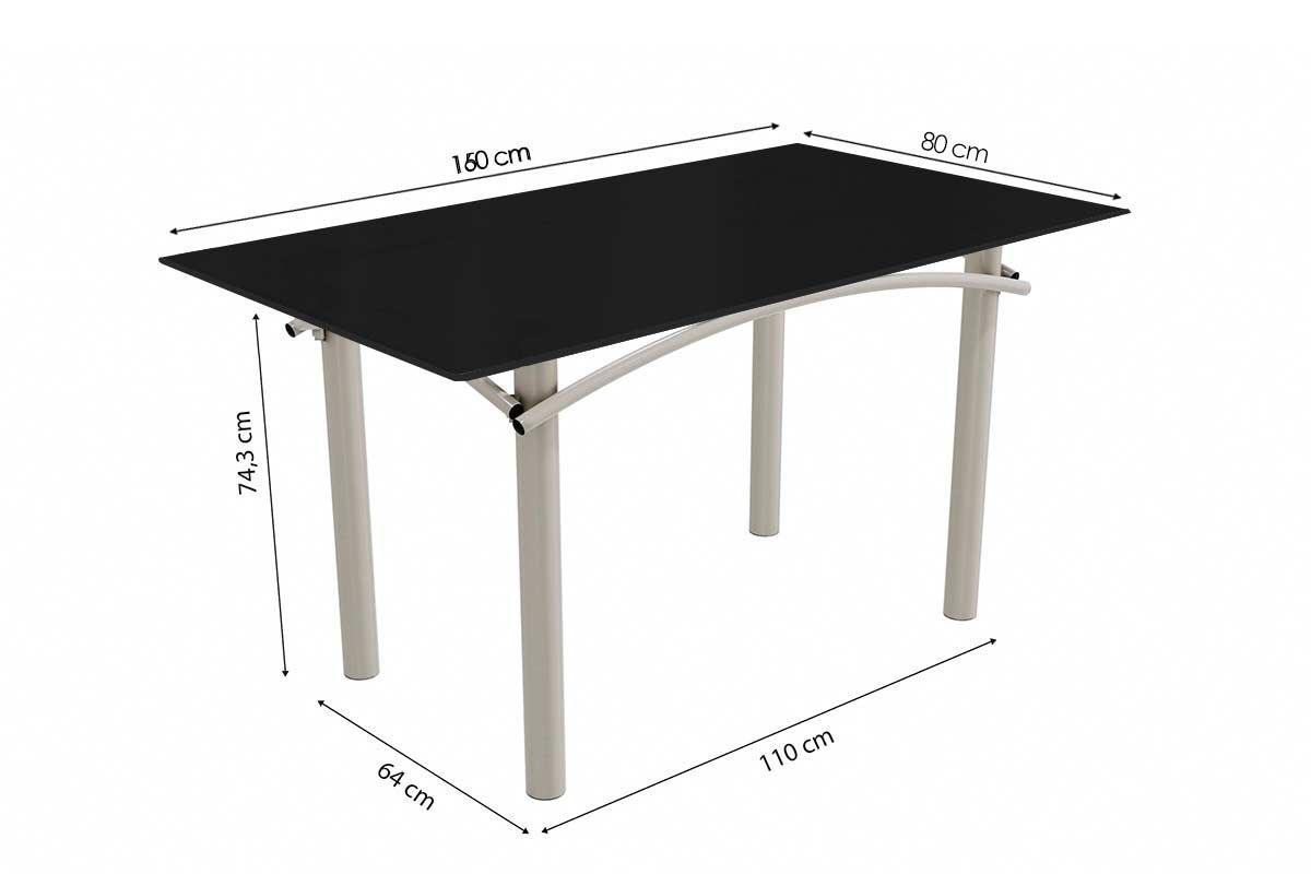 Sala Jantar Mesa Elba Tampo Madeirado c/ Vidro 160cm e 6 Cadeiras Florença - Kappesberg