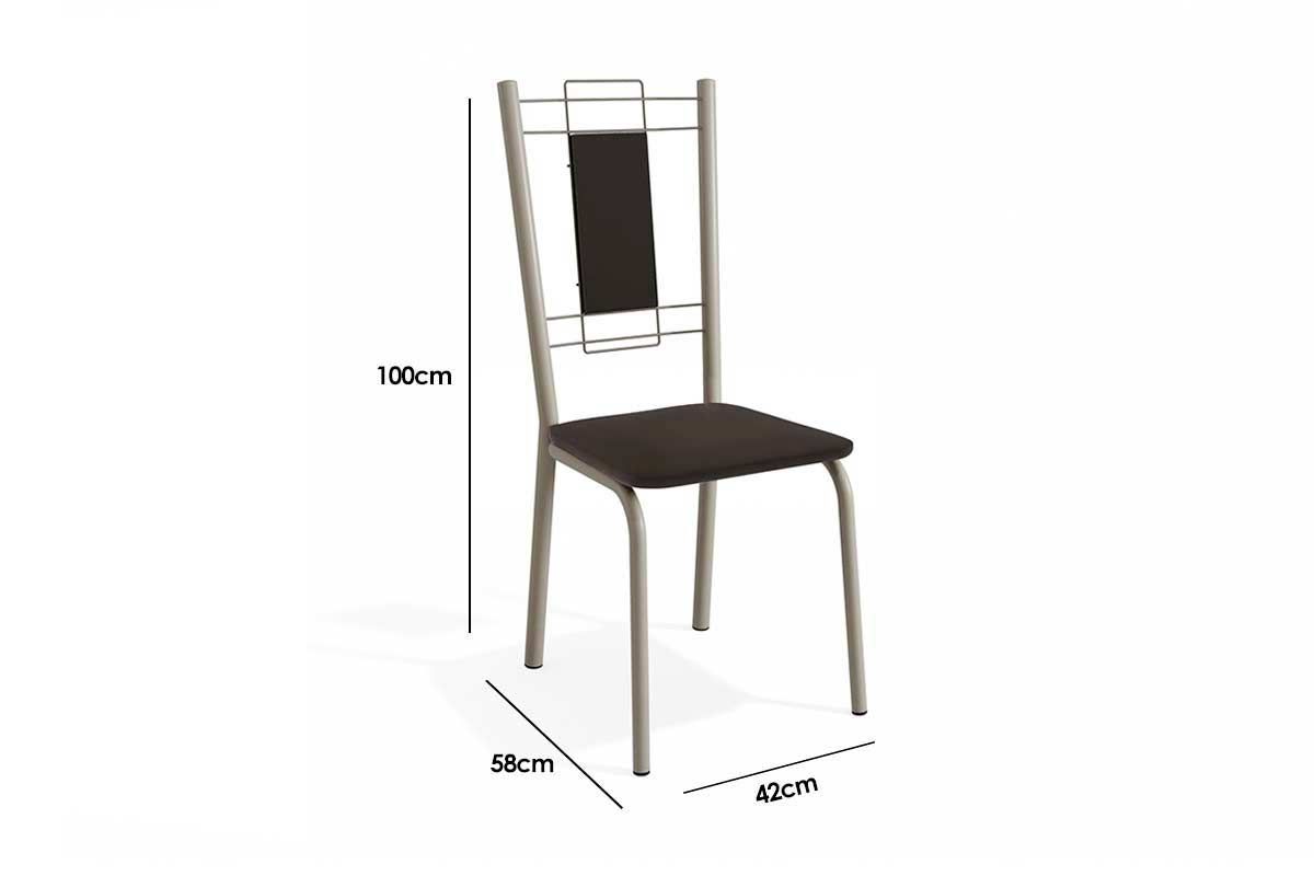 Sala Jantar Mesa Elba Tampo Madeirado c/ Vidro 160cm e 6 Cadeiras Florença - Kappesberg