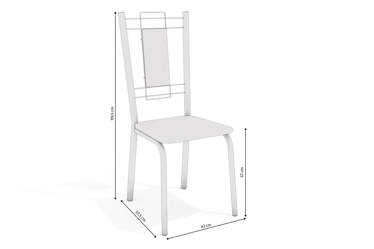 Sala Jantar Mesa Elba Tampo Madeirado c/ Vidro 120cm e 6 Cadeiras Florença - Kappesberg