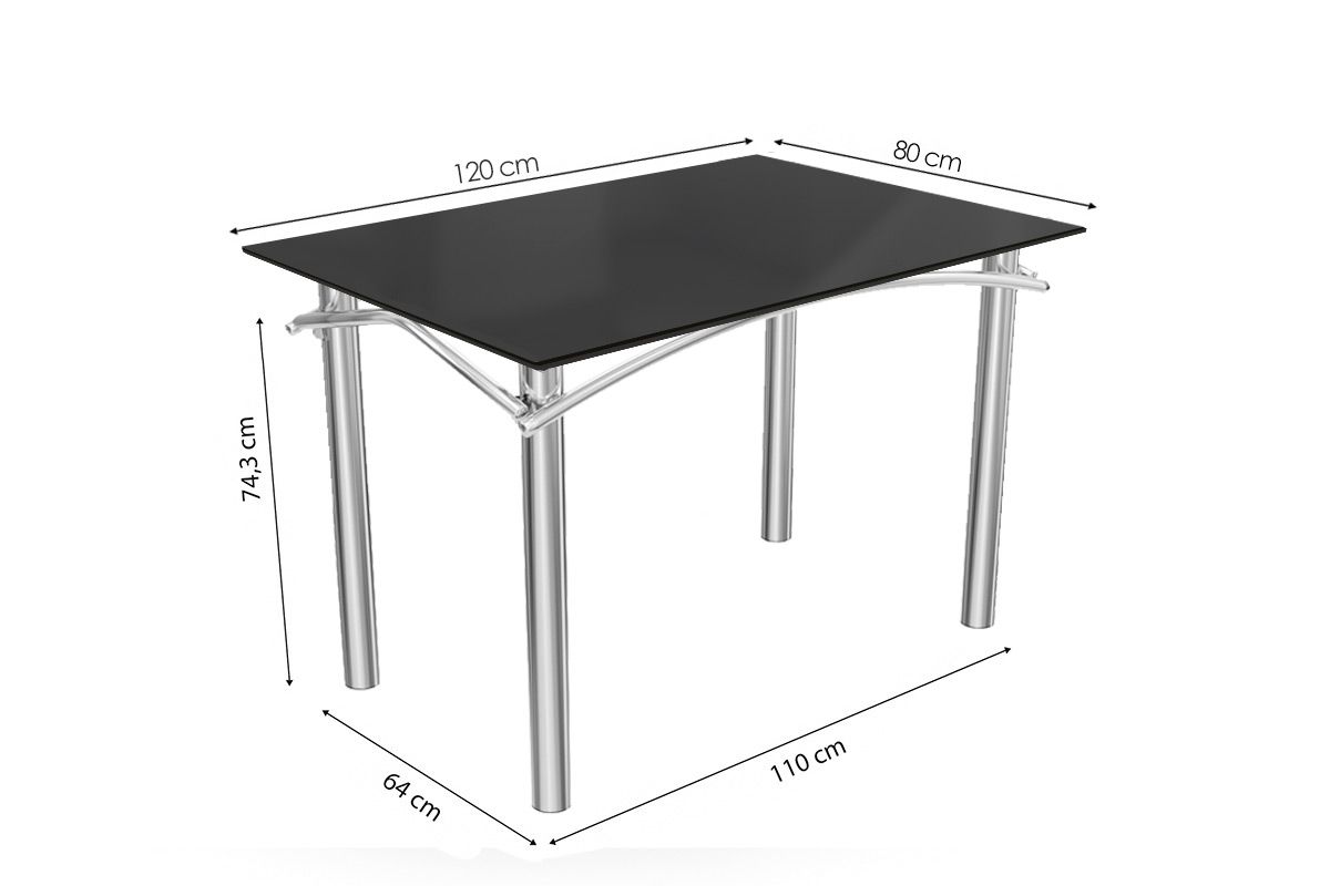 Sala Jantar Mesa Elba Tampo Madeirado c/ Vidro 120cm e 6 Cadeiras Holanda - Kappesberg