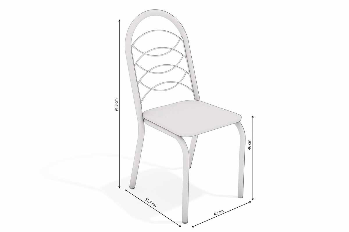 Sala Jantar Mesa Elba c/ Tampo de Madeira 160cm e 6 Cadeiras Holanda - Kappesberg