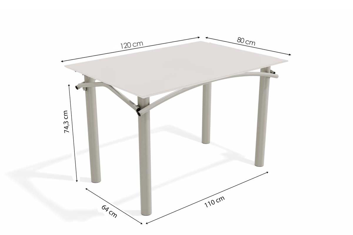 Sala Jantar Mesa Elba Tampo Madeirado c/ Vidro 120cm e 6 Cadeiras Amsterdã - Kappesberg