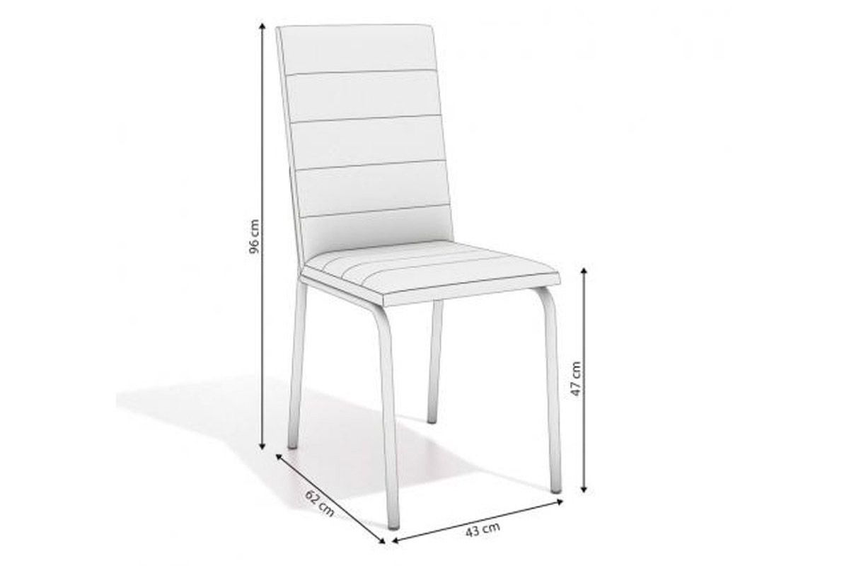Sala Jantar Mesa Elba Tampo Madeirado c/ Vidro 120cm e 6 Cadeiras Amsterdã - Kappesberg