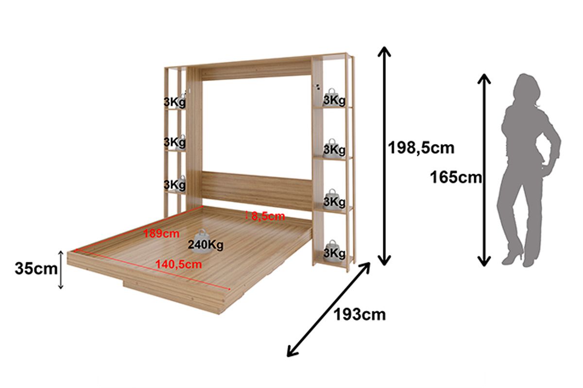 Cama Dobrável CM8040 - Tecno Mobili Cama Dobrável CM8040 - Tecno Mobili
