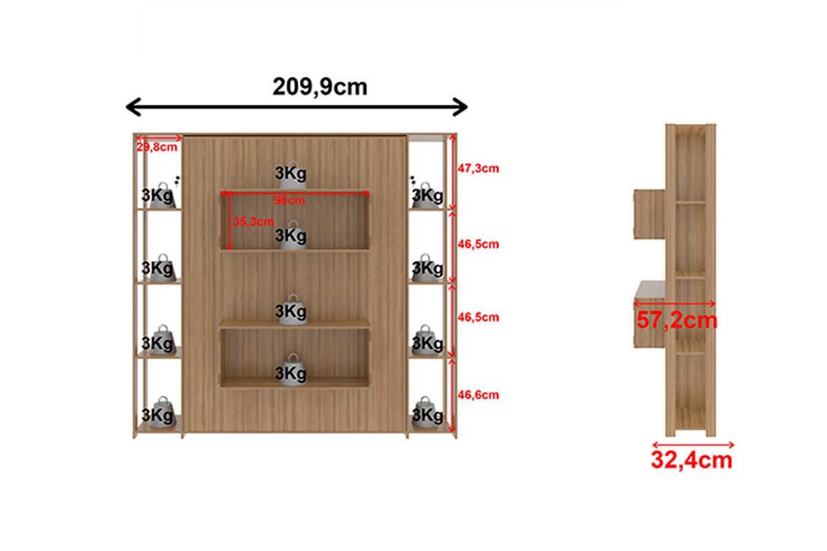 Cama Dobrável CM8040 - Tecno Mobili Cama Dobrável CM8040 - Tecno Mobili
