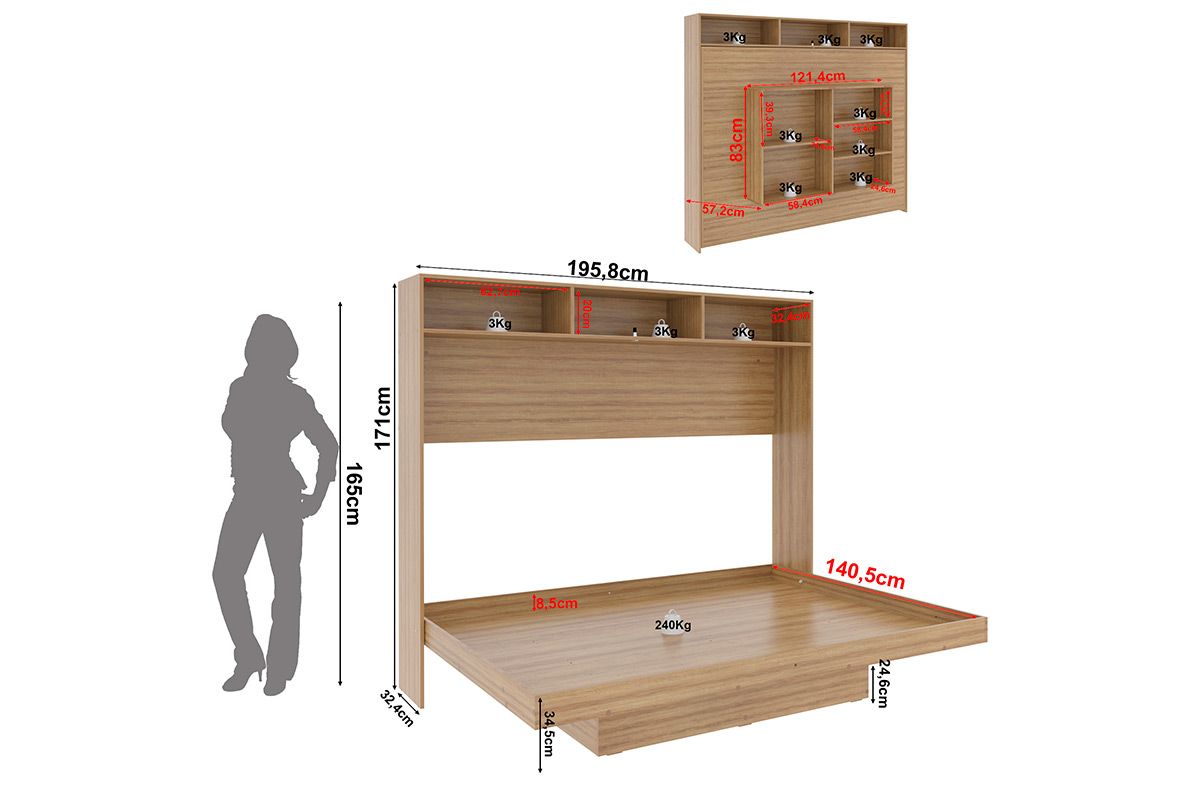 Cama Dobrável cCM8043 - Tecno Mobili Cama Dobrável cCM8043 - Tecno Mobili